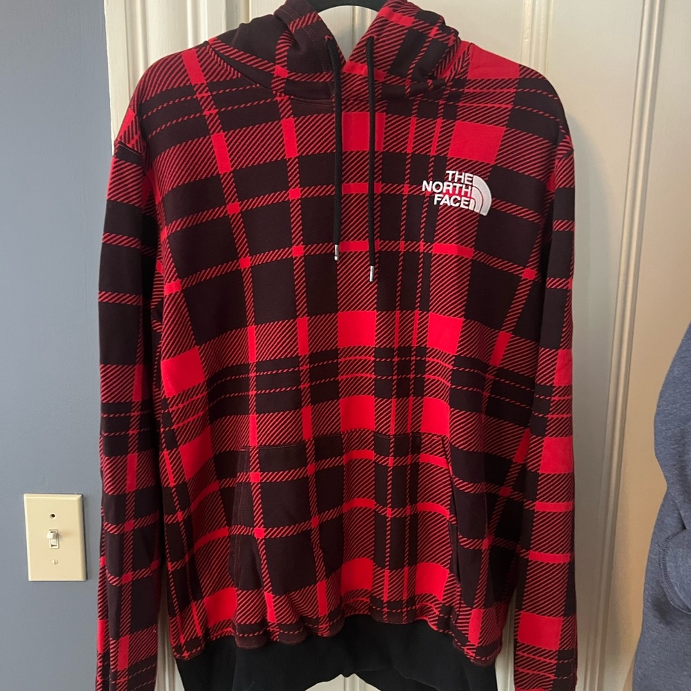 The North Face Unisex Red Plaid Hoodie